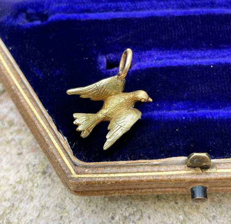 Antique 18ct Gold French Dove Charm