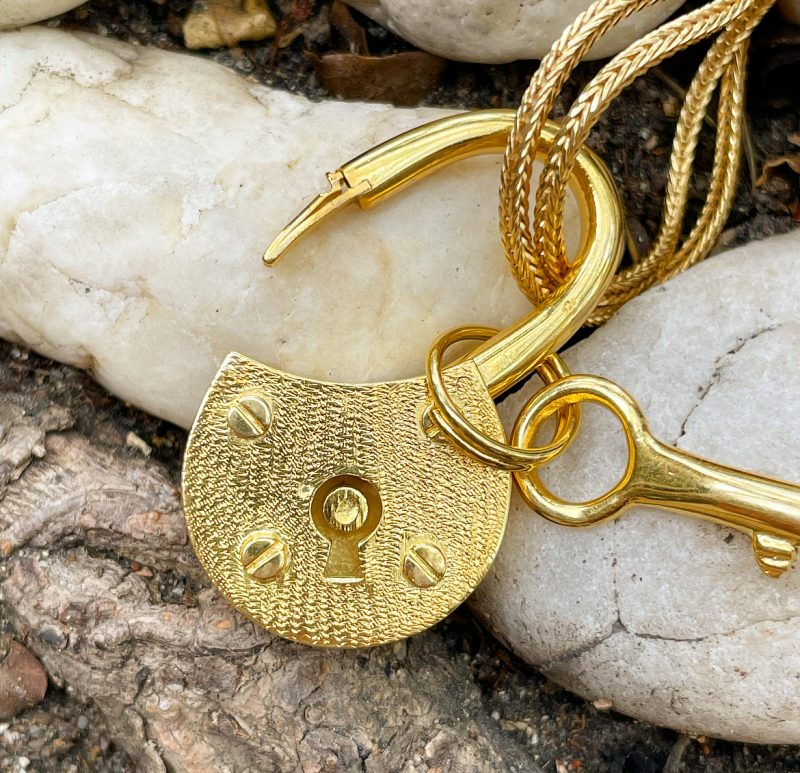 Vintage 21ct Gold Padlock Pendant Clasp