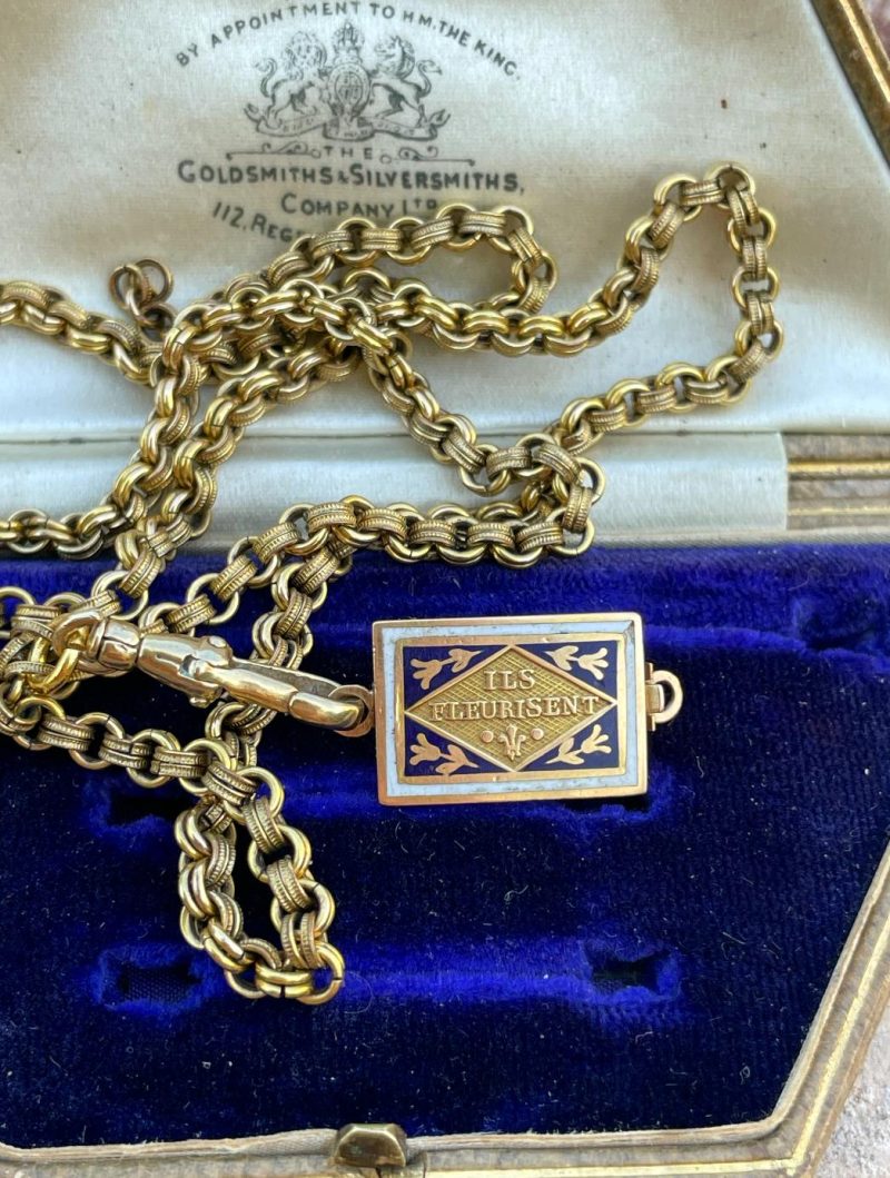 Antique French 18ct Gold & Enamel Clasp
