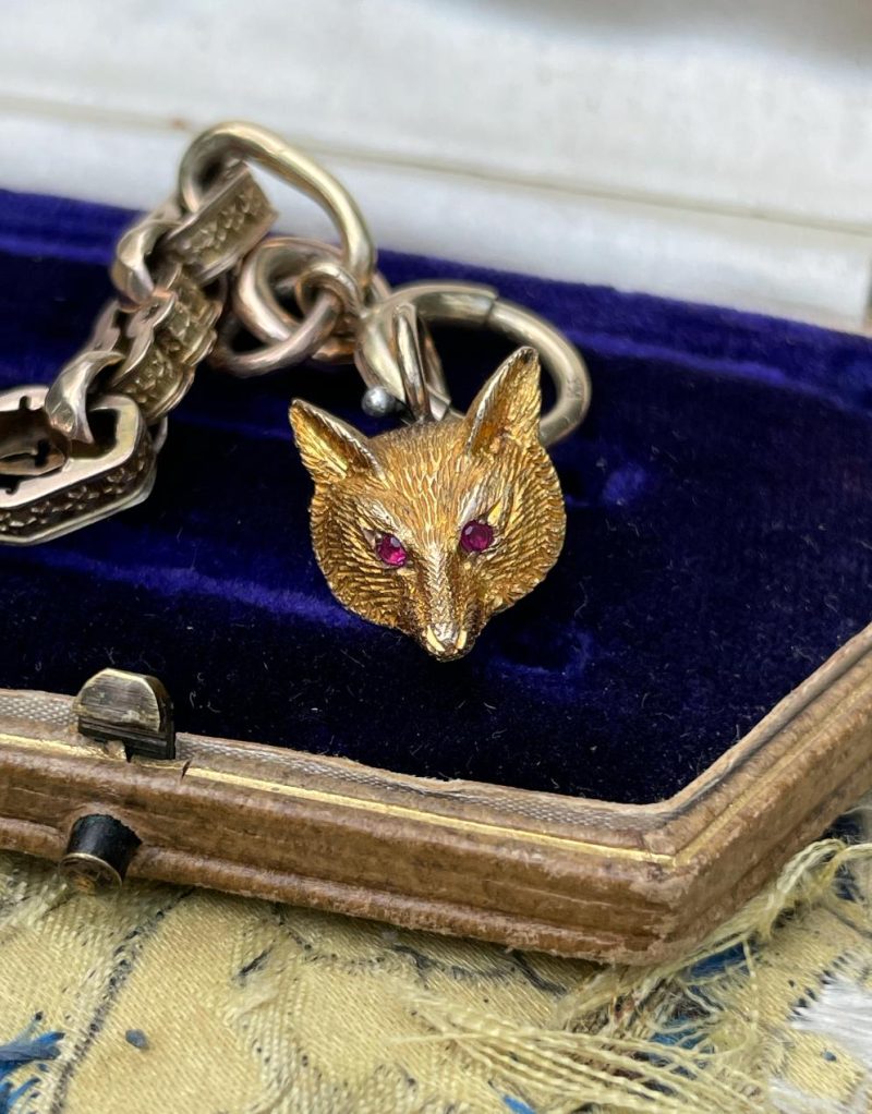 9ct Gold & Ruby Antique Fox Charm