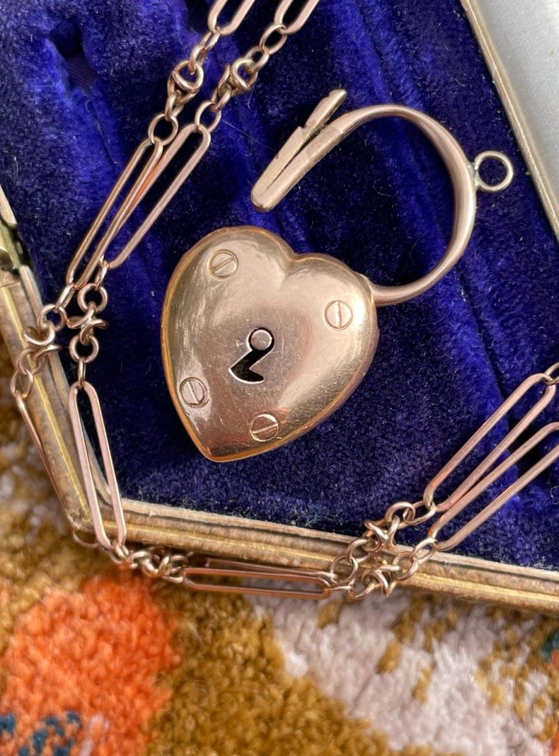 Victorian 15ct Gold Puffy Heart Padlock
