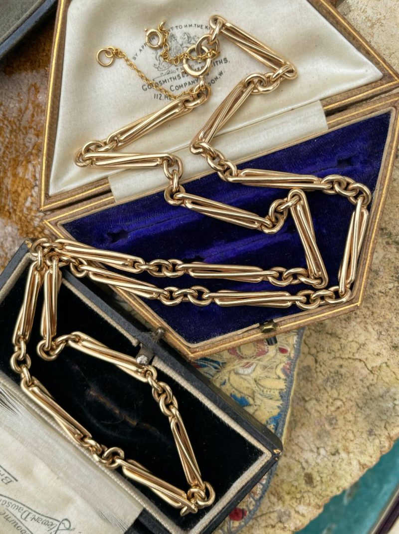 Vintage 9ct Yellow Gold Fancy Link Chain