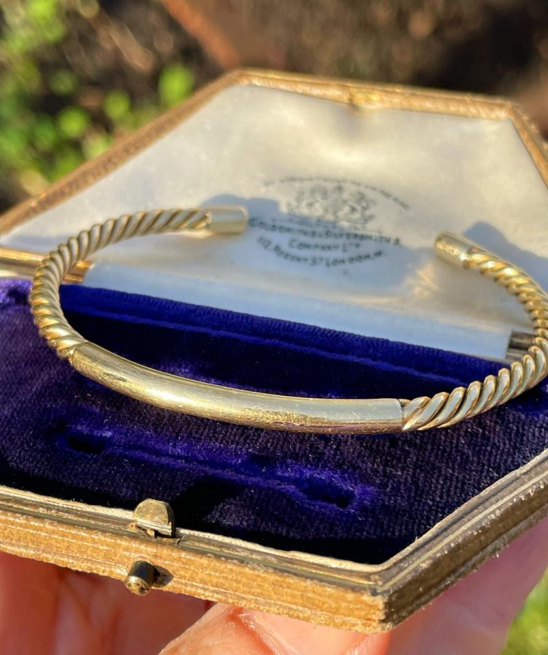 Vintage 18ct Gold Italian Torc Bangle